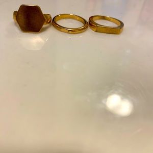 Gold plated simple stacked rings